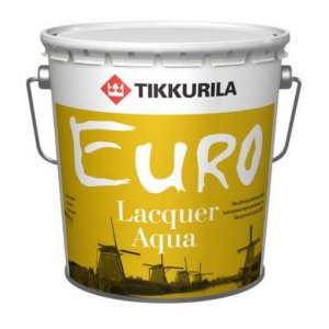 Лак Тиккурила Евро Лак Аква, Tikkurila Euro Laquer Aqua, полуглянцевый